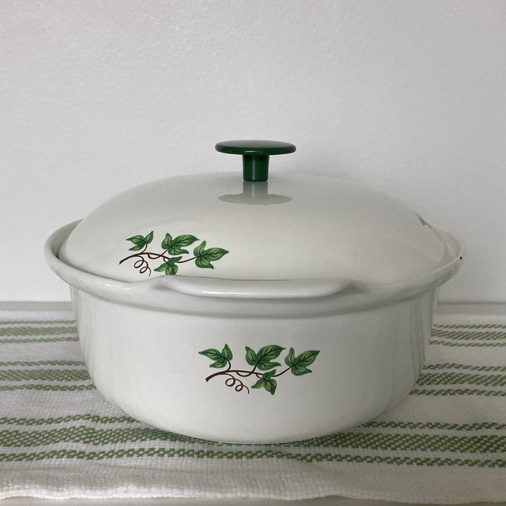 Vintage Green Ivy PRIZER-WARE 2 QT Cast Iron Casserole Dish w/ Cover Lid - Picture 9 of 14